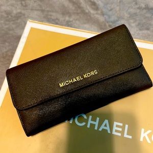 Olive green with palm design wallet from Michael KORS